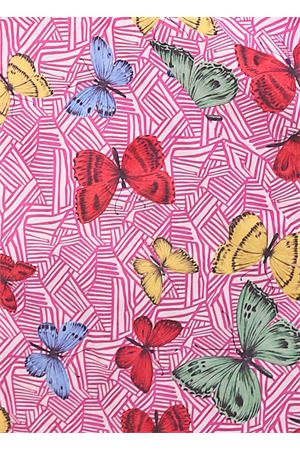Cotton and silk dress with butterflies pattern Laboratorio Capri | GROTTELLEFARFALLE FUXIA